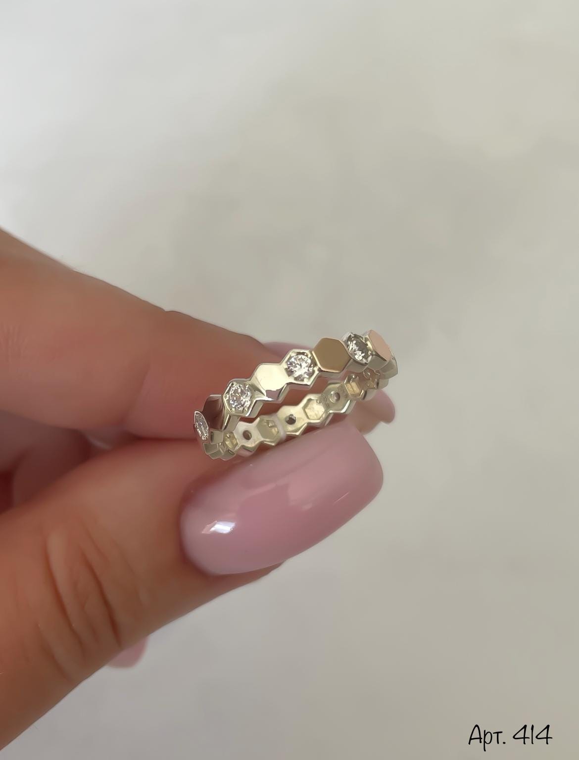 Hexagon Hoop Earrings and Matching Ring Set | Jewelry Gift for Her