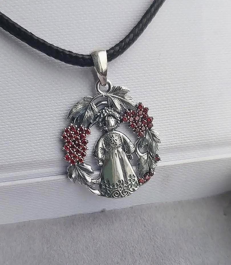 Motanka Doll Pendant | Ukrainian Folk Charm in 925 Sterling Silver | Slavic Amulet Necklace