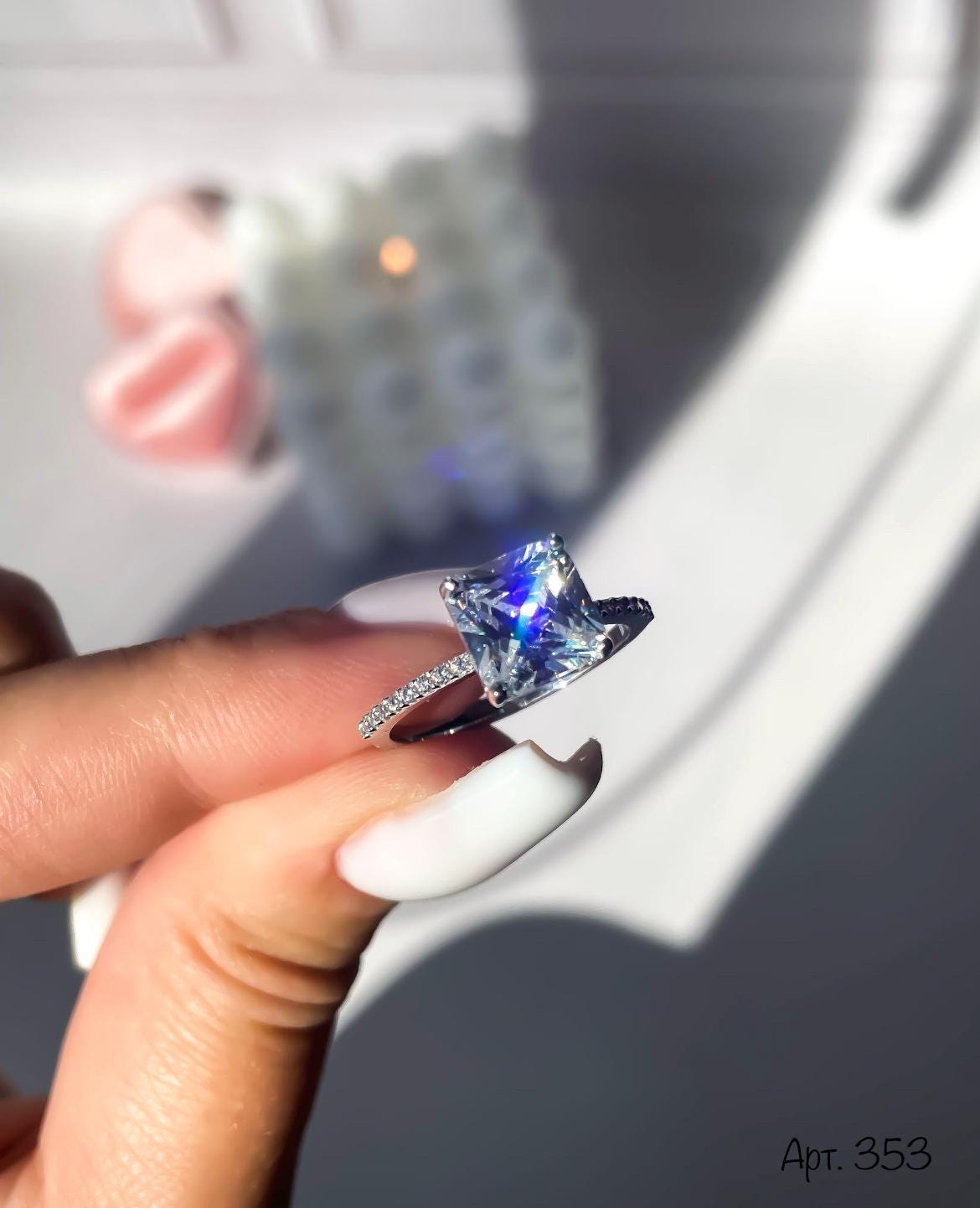 Classic Engagement Ring | Sterling Silver CZ Ring |Sparkling Stone