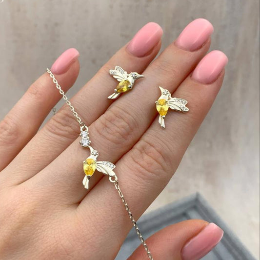 Hummingbird Stud Earrings | Nature-Inspired Jewelry | Bird Earrings