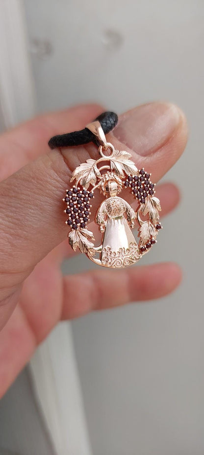 Motanka Doll Pendant | Ukrainian Folk Charm in 925 Sterling Silver | Slavic Amulet Necklace