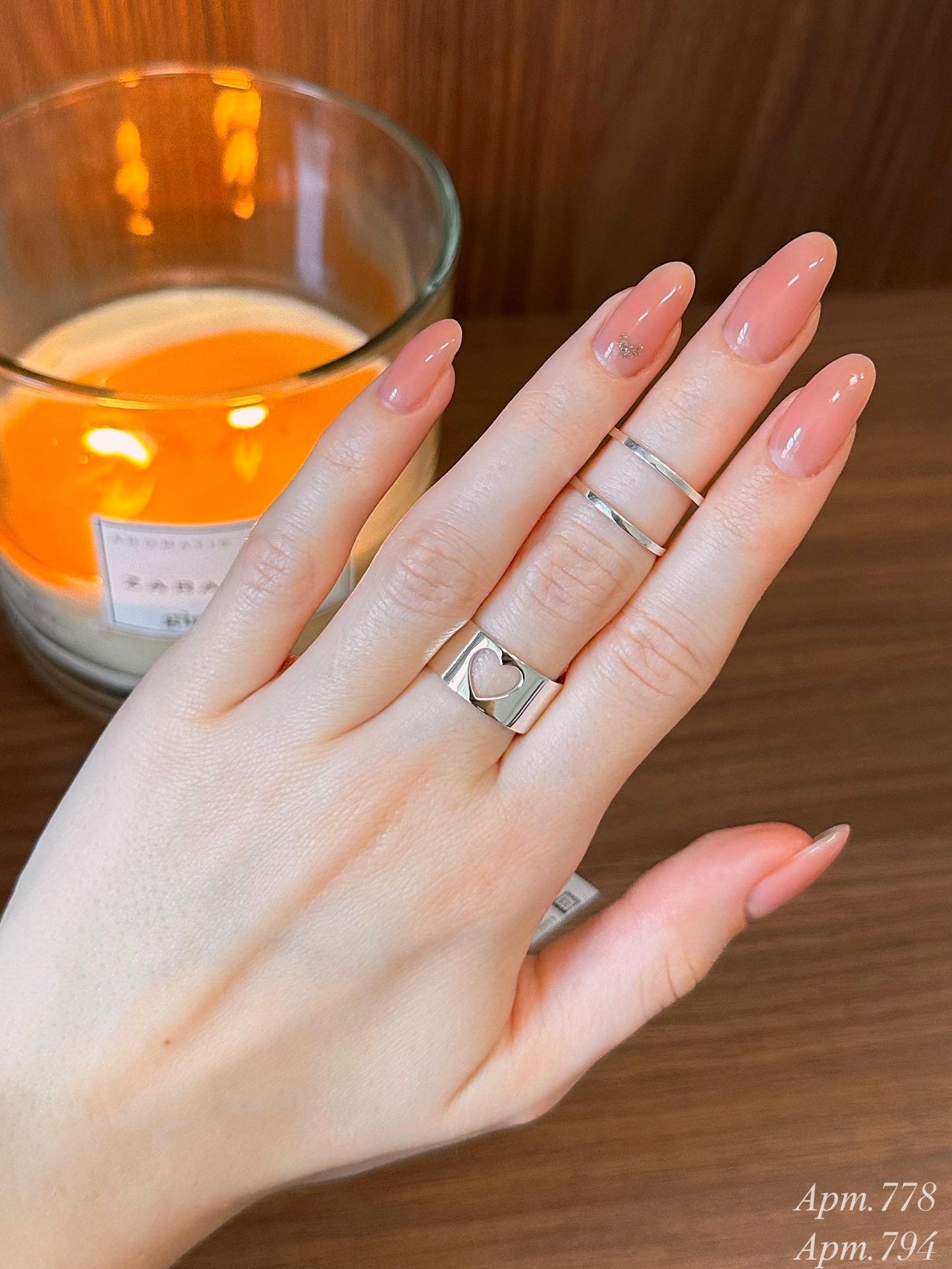 Open Heart Elegant Wide Band Silver Ring | Delicate and Stylish | Gift for Her | Stackable Statement Ring