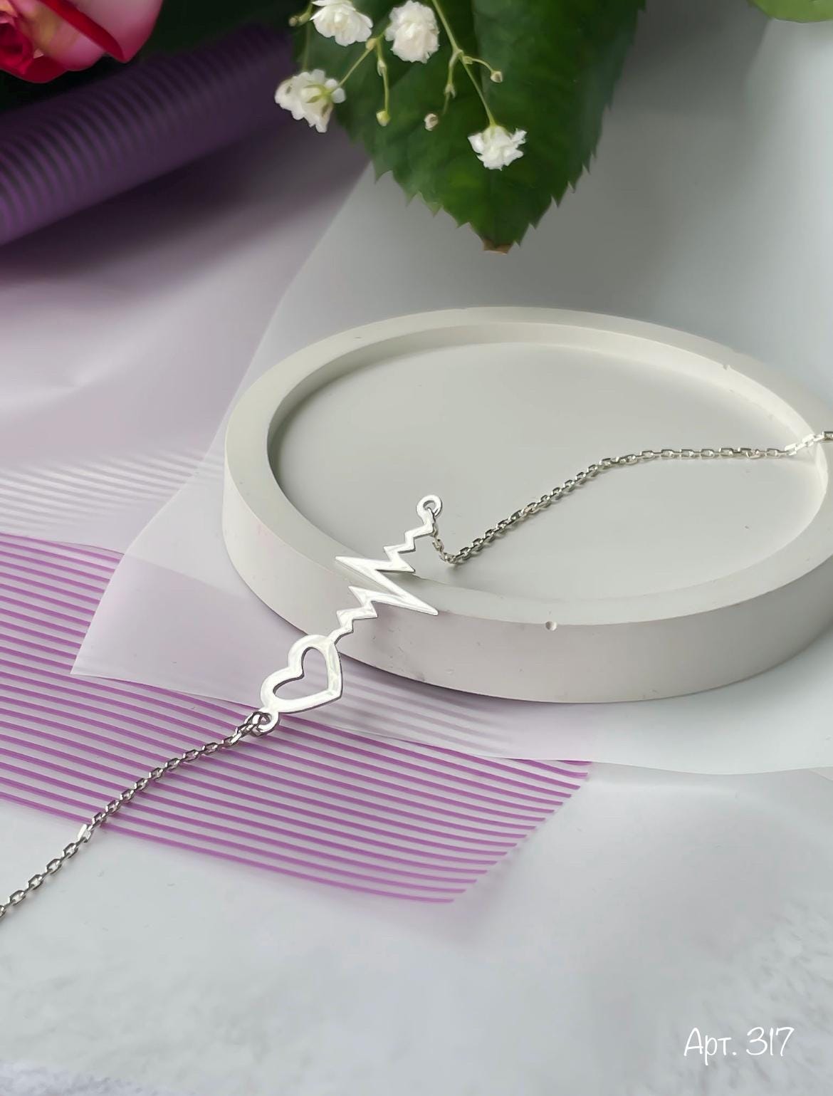 Heartbeat Necklace Nurse Jewelry| Gift for Her| Pulse of Love Necklace