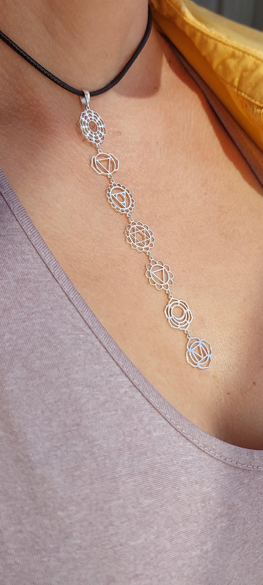 7 Chakra Necklace | Chakra Pendant | Yoga Spiritual Jewelry | Energy Healing Gift | Meditation Necklace for Her