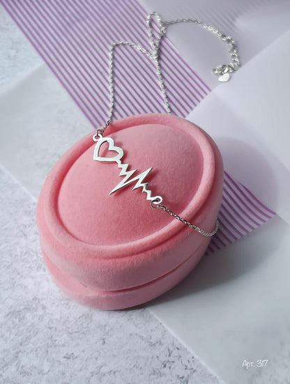 Heartbeat Necklace Nurse Jewelry| Gift for Her| Pulse of Love Necklace