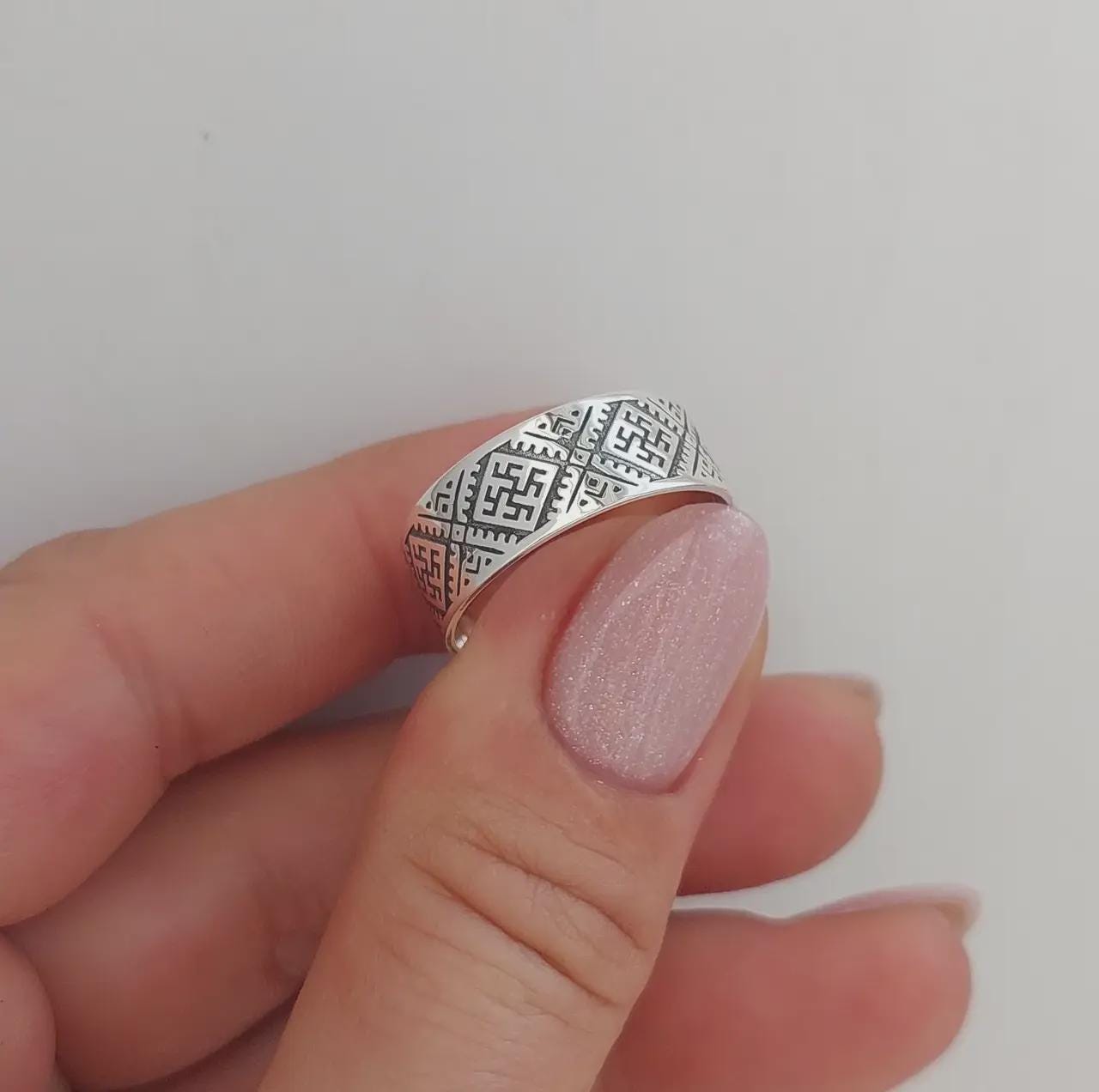 Boho Style Band Ring | Ethnic Pattern Ring | Tribal Engraved Jewelry| Handmade Gift for Her