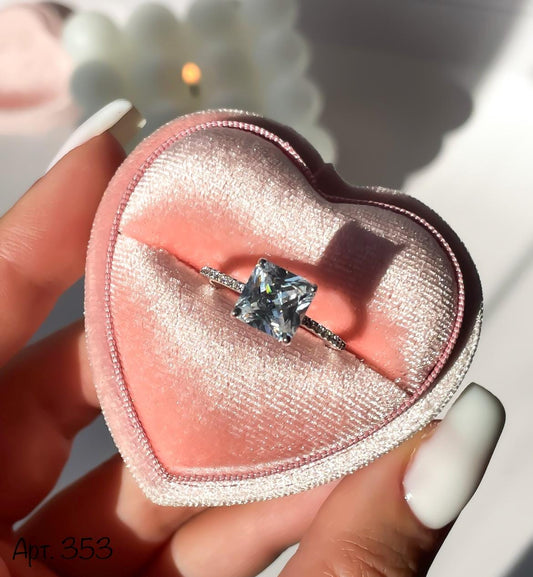 Classic Engagement Ring | Sterling Silver CZ Ring |Sparkling Stone