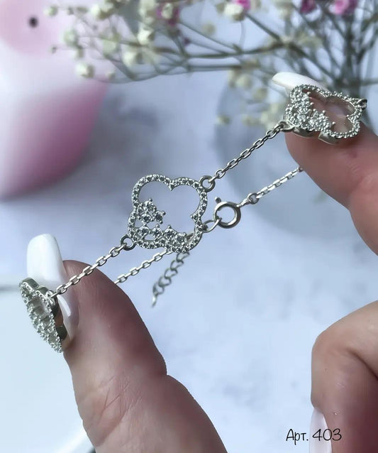 Floral Cliff Jewelry Set | Dangle Earrings, Necklace & Bracelet | Sparkling Cubic Zirconia Jewelry | Elegant Gift for Women