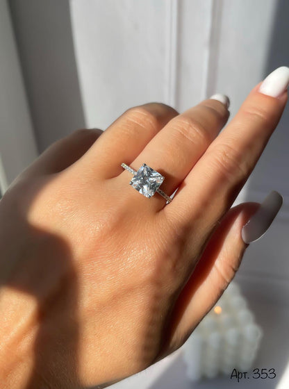 Classic Engagement Ring | Sterling Silver CZ Ring |Sparkling Stone