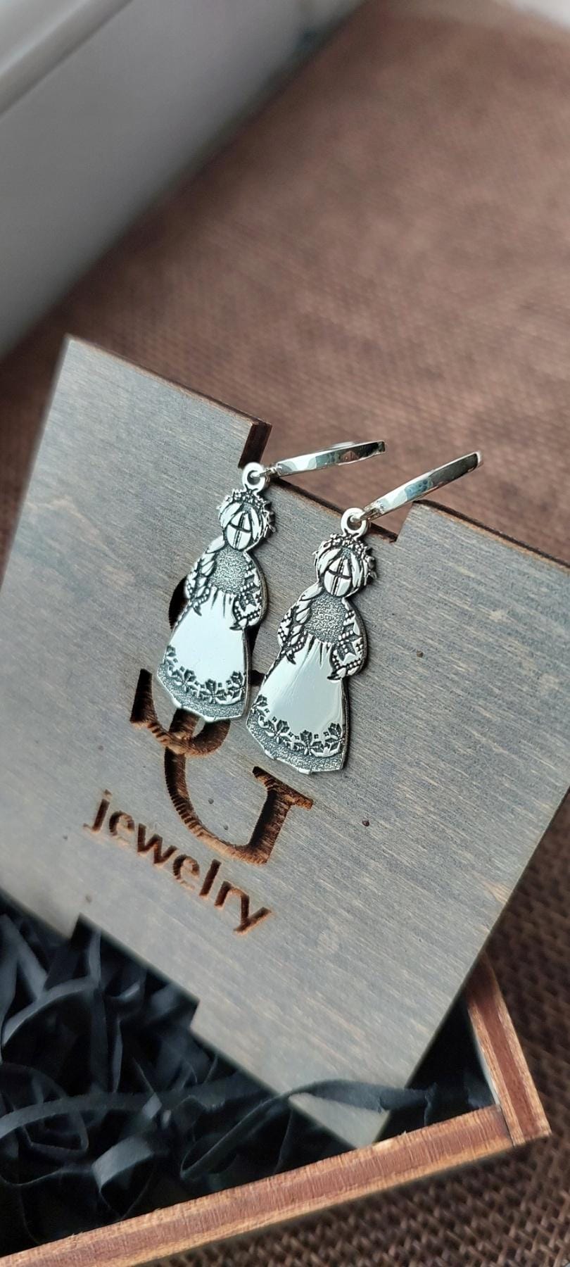 Motanka Earrings | 925 Sterling Silver Ukrainian Doll Jewelry | Protective Slavic Charm | Handmade Ethnic Earrings | Traditional Folk Gift