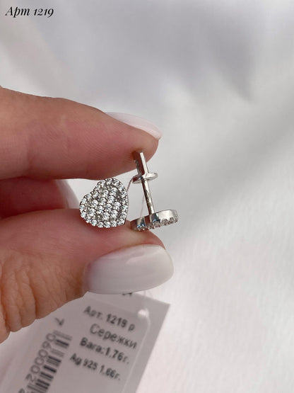 Adorable Heart Jewelry Set With Sparkling Stud Earrings And Matching Ring | Romantic Gift Of Love For Her