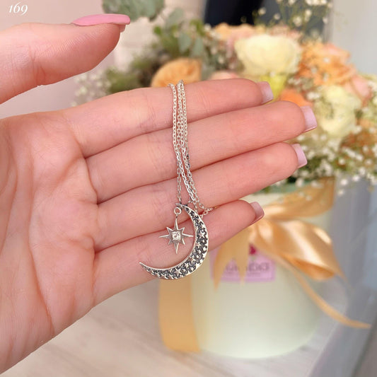Moon and Star Necklace  – Celestial Jewelry, Crescent Moon Pendant, Gift for Her