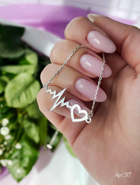Heartbeat Necklace Nurse Jewelry| Gift for Her| Pulse of Love Necklace