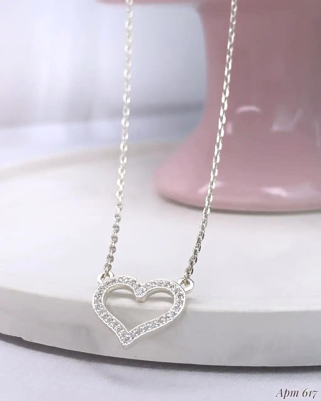 Heart Necklace with Sparkling Details