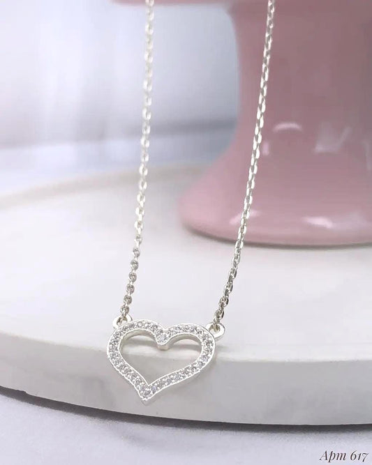 Heart Necklace with Sparkling Details