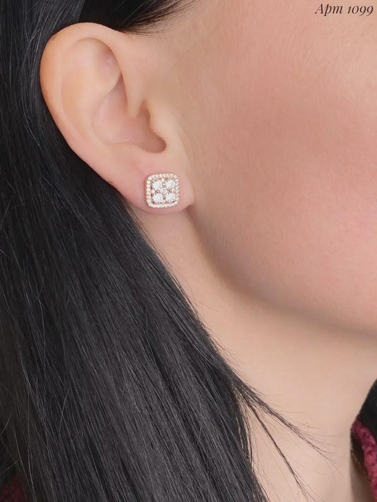 Elegant Square Cut Stud Earrings | Gift for Her