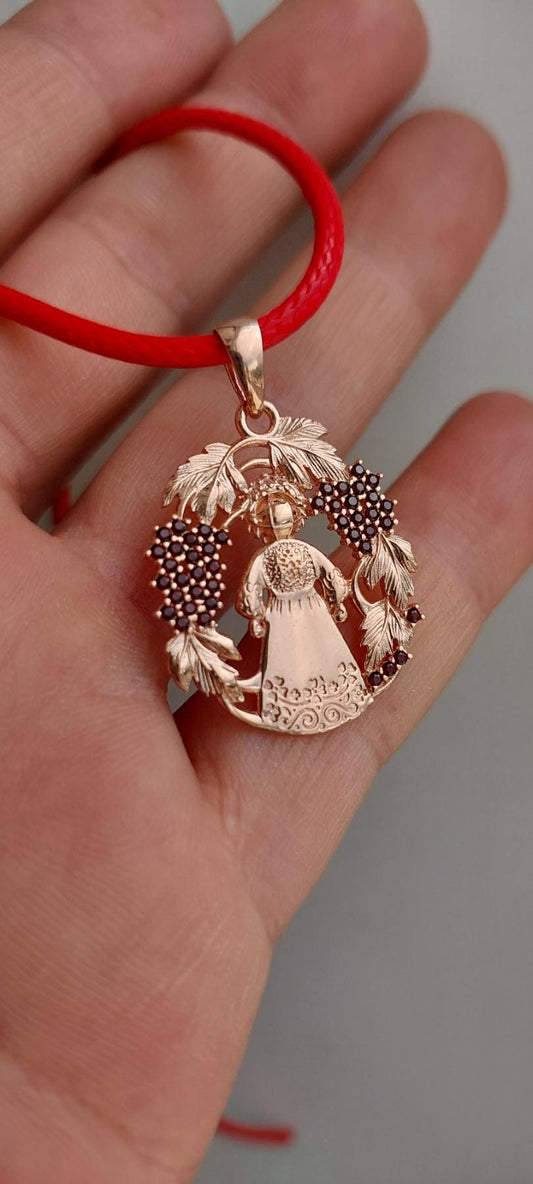 Motanka Doll Pendant | Ukrainian Folk Charm in 925 Sterling Silver | Slavic Amulet Necklace