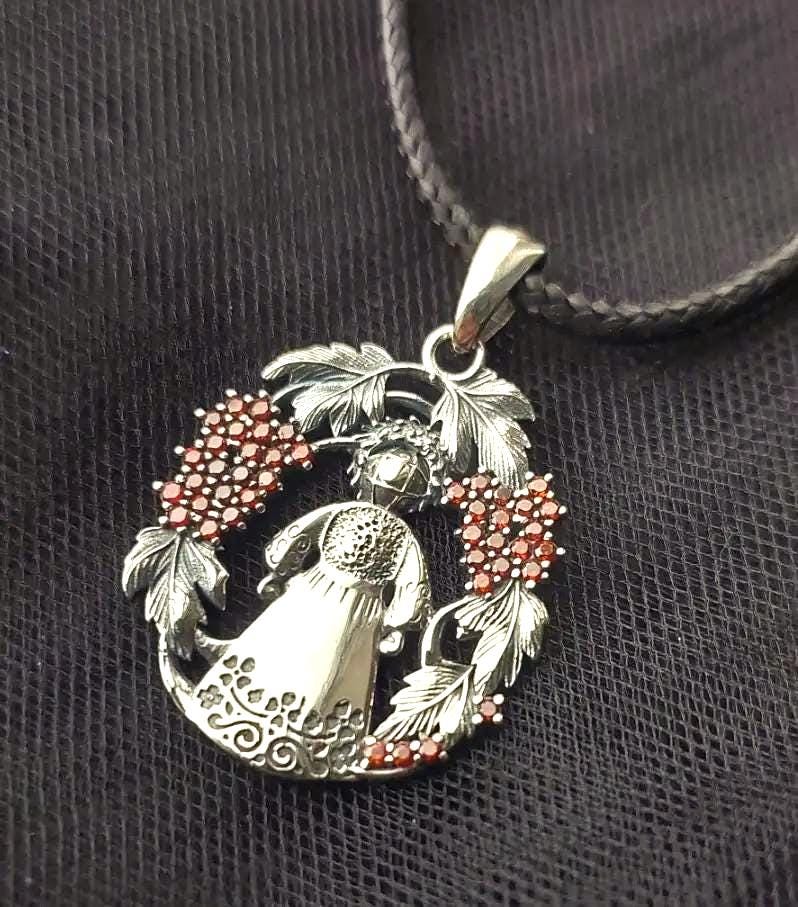 Motanka Doll Pendant | Ukrainian Folk Charm in 925 Sterling Silver | Slavic Amulet Necklace