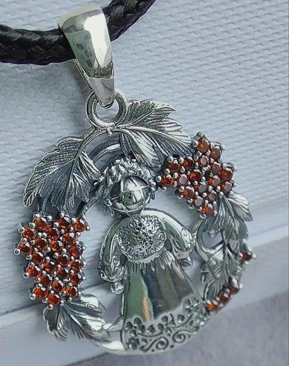 Motanka Doll Pendant | Ukrainian Folk Charm in 925 Sterling Silver | Slavic Amulet Necklace