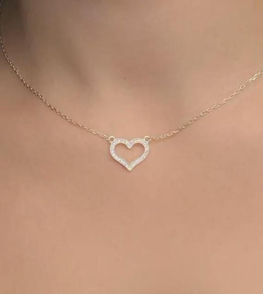 Heart Necklace with Sparkling Details